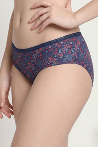 Zivame Lively Bloom Regular Rise Full Coverage Hipster Panty - Pageant Blue — thumbnail 2